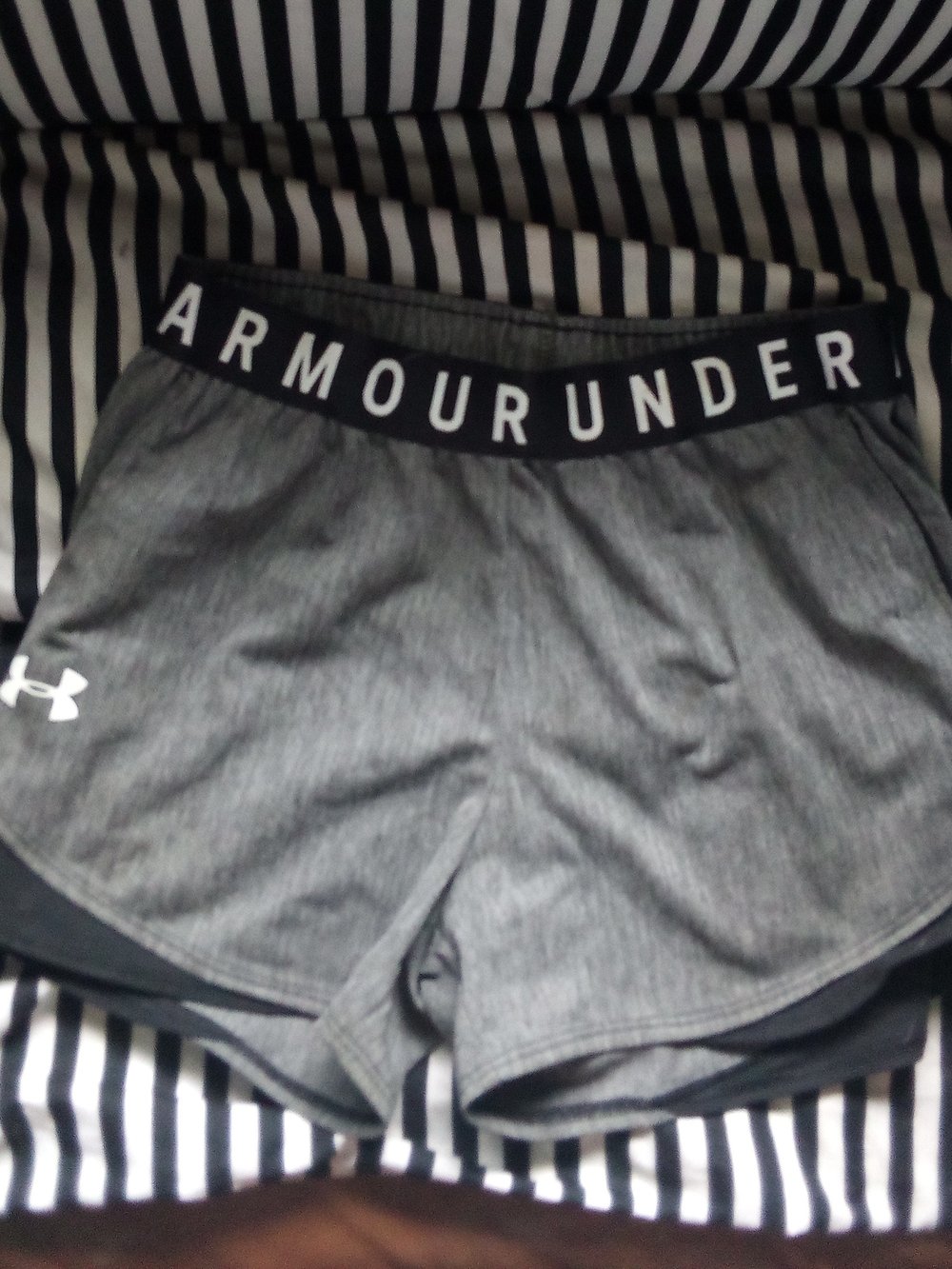 Under Armour Women's Charcoal Gray Layered Athletic Shorts